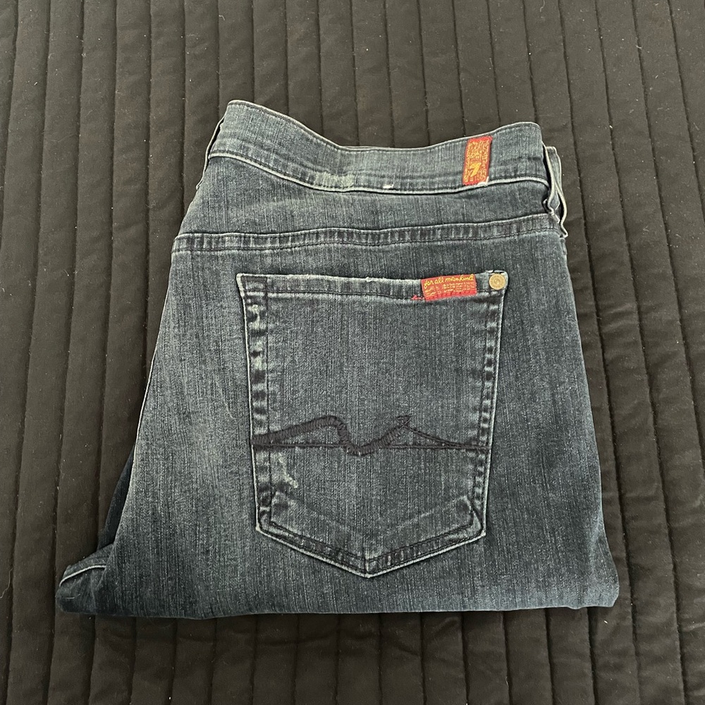 7 For All Mankind Josefina Skinny Boyfriend Jeans - Dark Blue